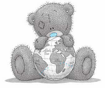 Тедди с глобусом - тедди, медвежата, детям, подушка - оригинал