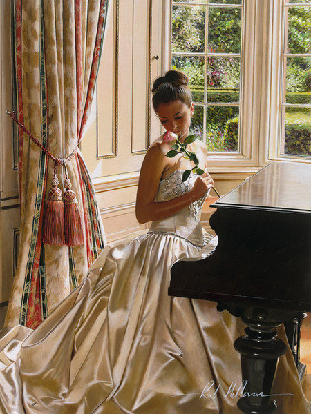 ЖДУ ТЕБЯ МИЛЫЙ - романтика, роял, незнакомая, неизвестная, роза, женщина - оригинал