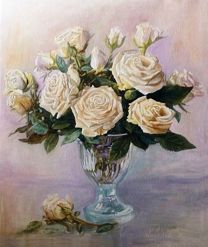 букет роз - цветы картина натюрморт ваза розы - оригинал