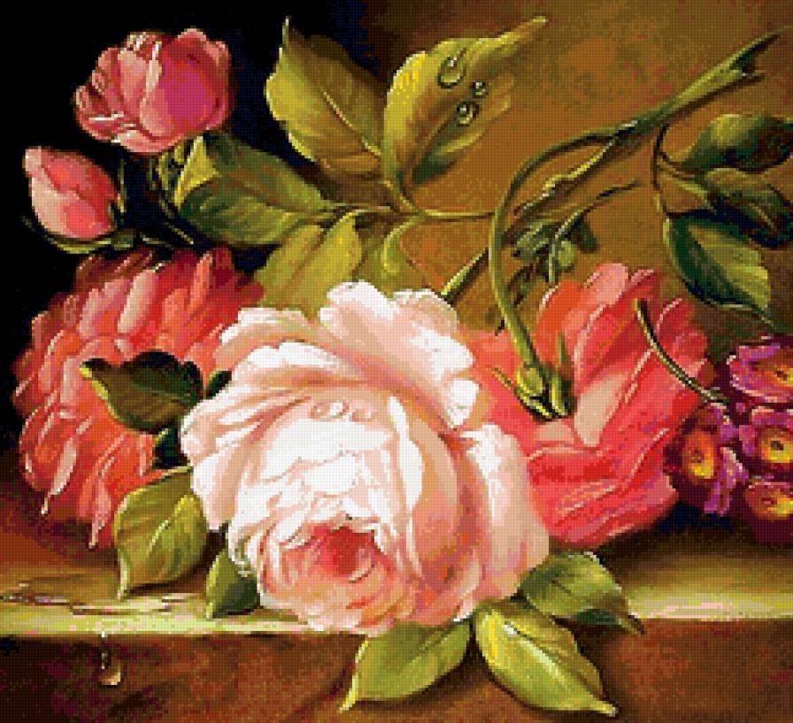 розы - природа, натюрморт.розы, , букет, цветы, романтика - предпросмотр
