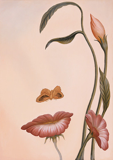 ДИПТИХ   "Две мелодии" - бабочка, лицо женщины, цветы, гербера, женщина - оригинал