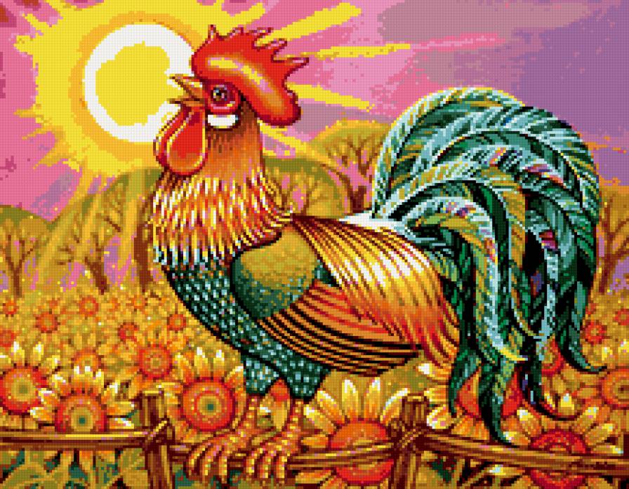 петушок - птица, сказка, детям, птицы, петух, рассвет, детская - предпросмотр