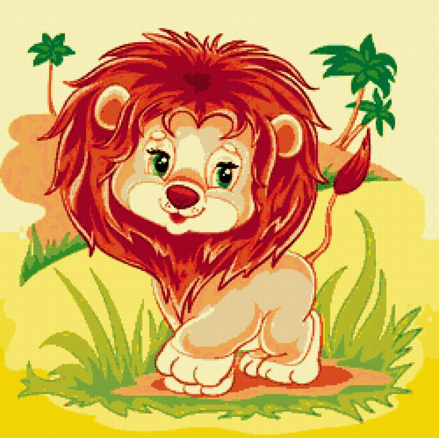 лбвенок - зверята, детская, подушка, лев, мультик, детям - предпросмотр