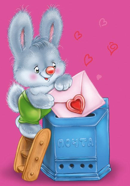 зайчик - влюбленных, зайцы, валентинка, письмо, зайка, заяц, любовь, сердечко - оригинал