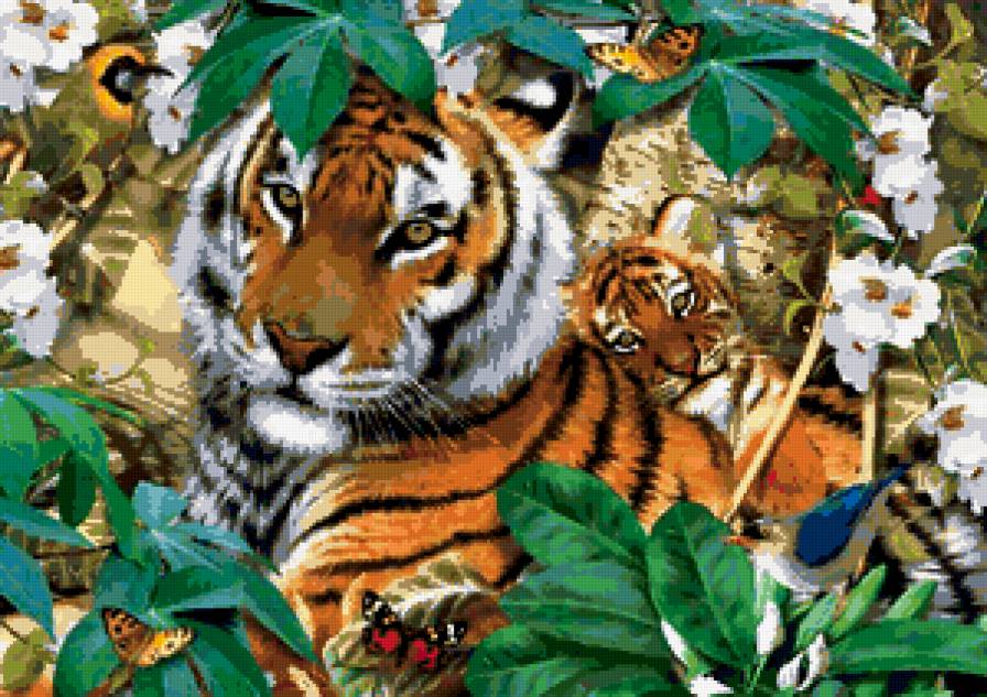 тигрица с тигренком - тигры - предпросмотр