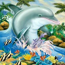 Схема вышивки «дельфин»