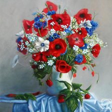 Схема вышивки «маки»