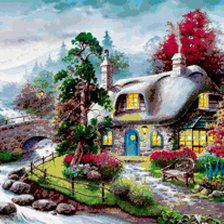 Схема вышивки «домик»