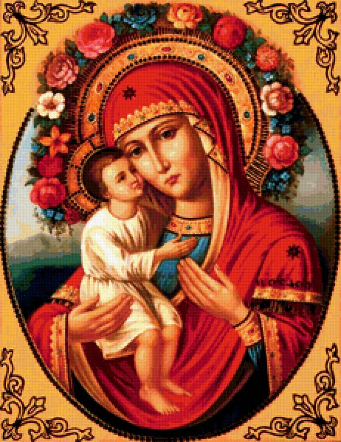 Икона Божьей матери Жировицкая - иконы, божья матерь, религия - предпросмотр