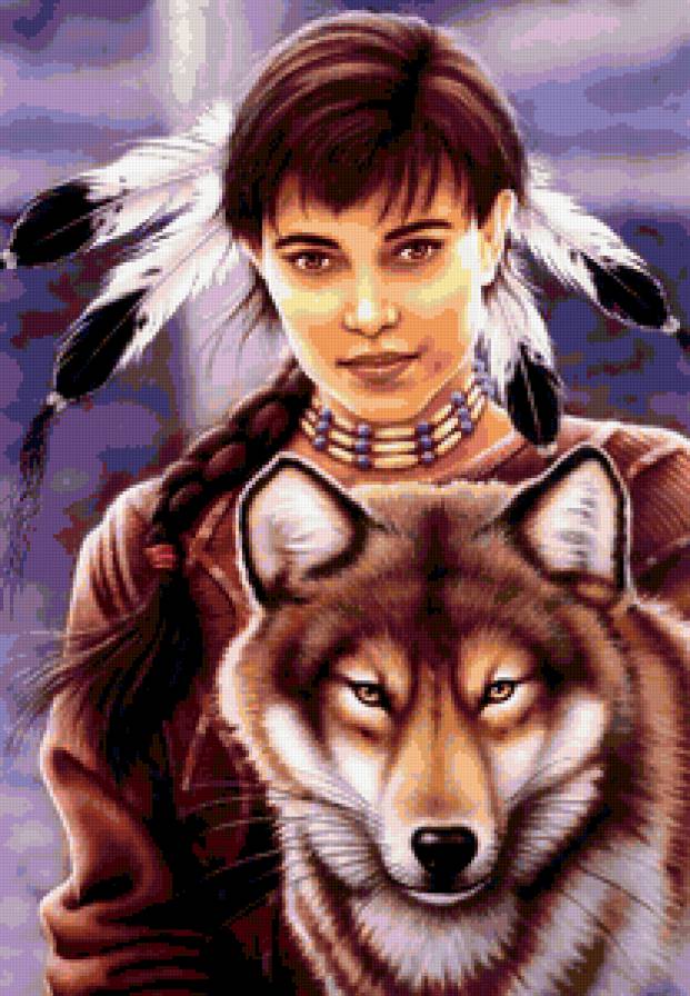 женщина и волк - предпросмотр