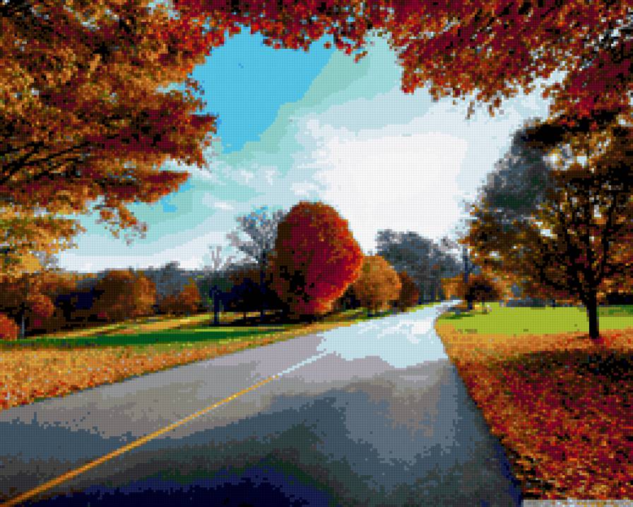 Осень - листья, осень, путь - предпросмотр