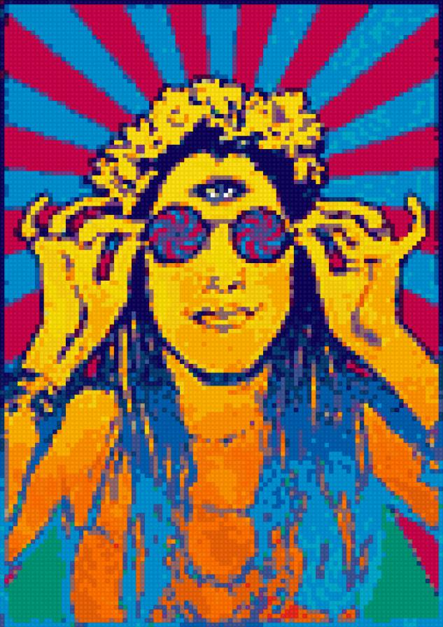 Хиппи - хиппи, девушка, 60-е - предпросмотр