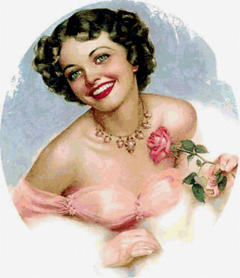 ЖЕНЩИНА-ВЕСНА - женщина, женский образ, незнакомая, неизвестная, роза, взгляд - предпросмотр