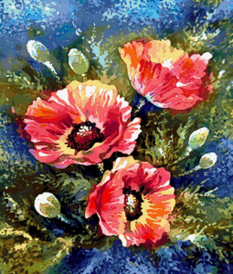 Серия "Букет" - маки, цветы, букет - предпросмотр