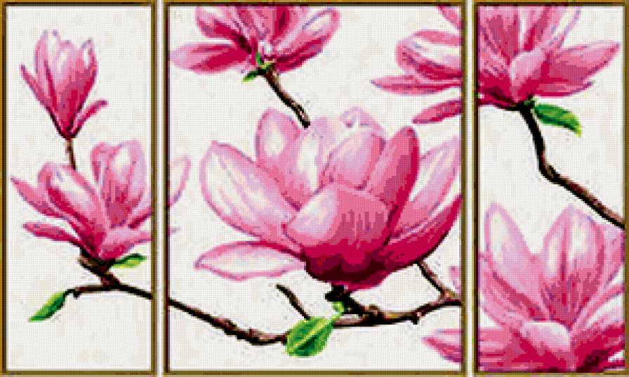 триптих цветы - предпросмотр