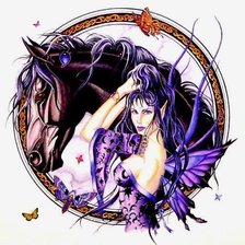 Схема вышивки «фея и конь»