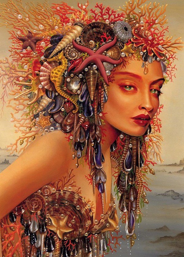 Морская Богиня - портрет, девушка - оригинал
