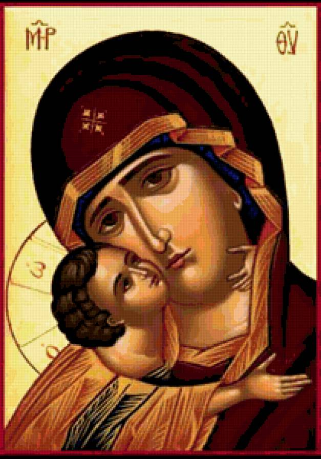 Икона Божьей матери Владимирская - иконы, божья матерь, религия - предпросмотр