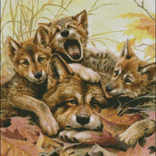 Схема вышивки «валчата и мама»