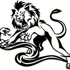 Схема вышивки «лев и змея»