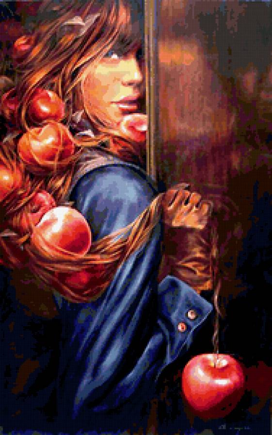 №264163 - яблоки, девушка - предпросмотр