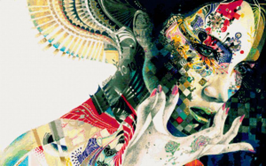 Девушка №2 - девушка, абстракция, ярко - предпросмотр