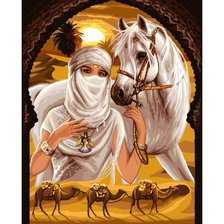Схема вышивки «восток ,девушка с лошадью»