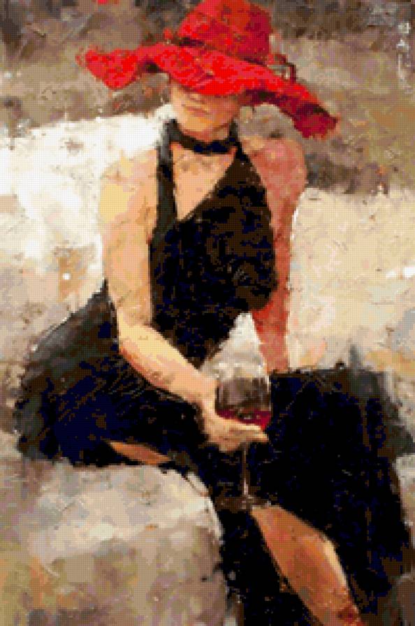 Бокал вина - женщина, женский образ, девушка - предпросмотр