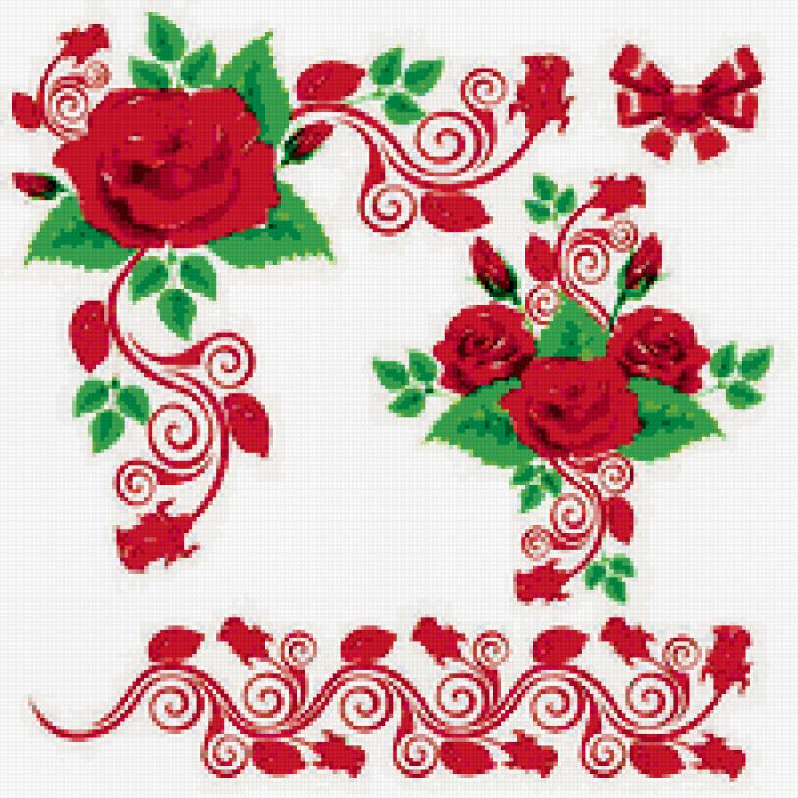 орнамент из роз 2 - цветы - предпросмотр