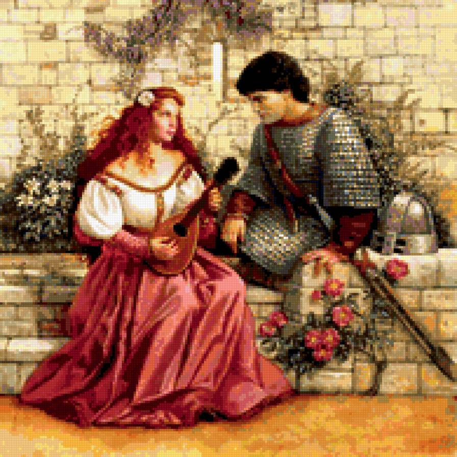 гобелен - рыцарь с дамой - предпросмотр