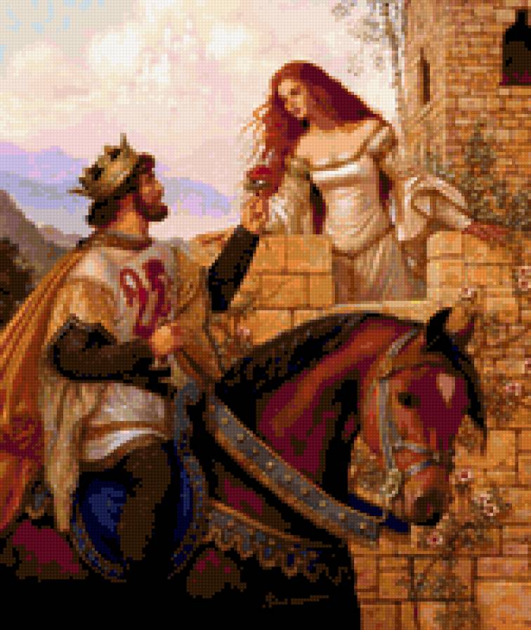 гобелен - рыцарь с дамой 2 - предпросмотр