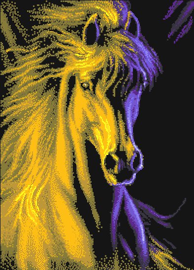 Жёлтый скакун - красиво, лошадь, скакун, картина - оригинал
