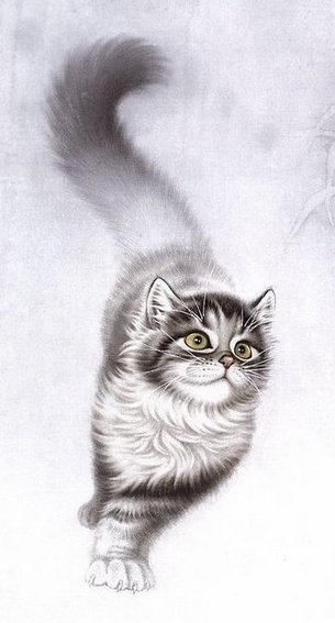 Удивительный котёнок - взгляд, котенок, кошка, идущий, картина - оригинал