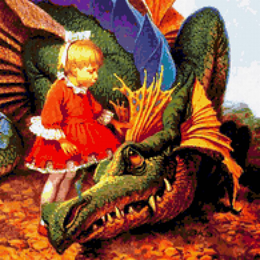 с девочкой - драконы - предпросмотр