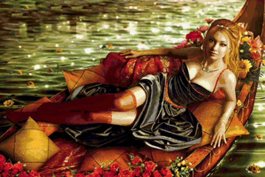 девушка - женещина, венеция, образ, нежность, каное, лодкка - предпросмотр