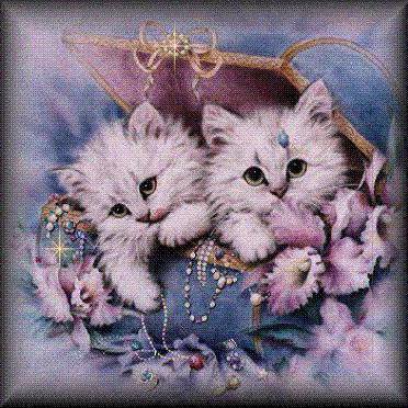 Подушка "ПУШИСТИКИ" - котенок, домашние животные, корзина, кошка - оригинал