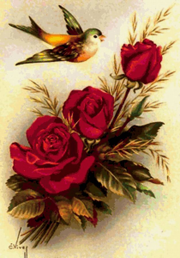 роза и птица - предпросмотр