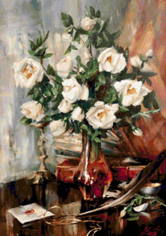 Натюрморт Екимов - цветы, натюрморт, живопись - предпросмотр