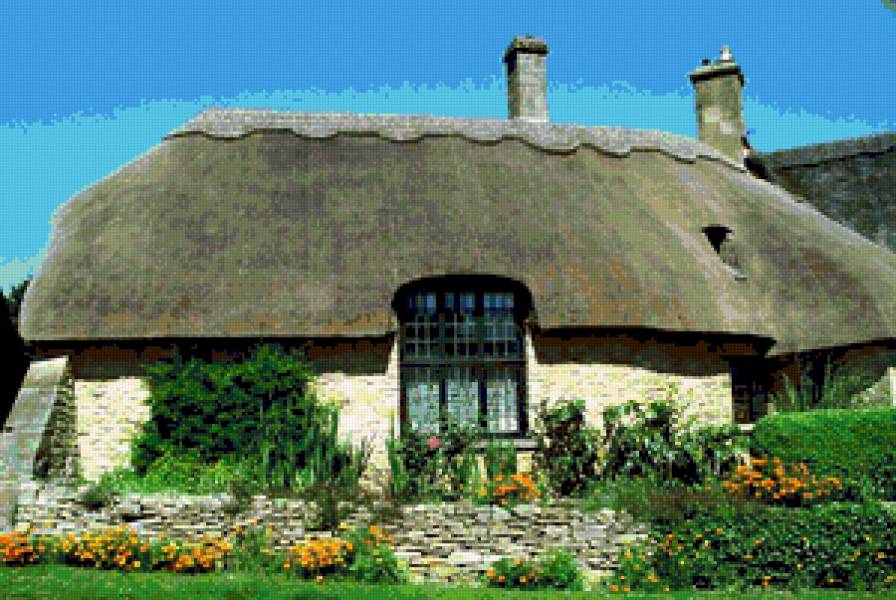 Сказочный домик - дом, цветы, улица, природа - предпросмотр