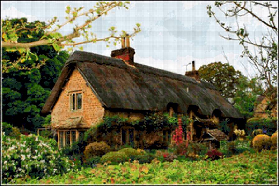 Сказочный домик - природа, улица, цветы, дом - предпросмотр