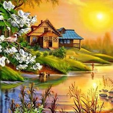 Схема вышивки «пейзаж»