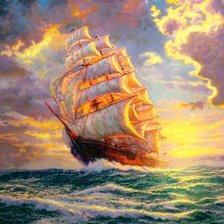 Схема вышивки «фрегата»