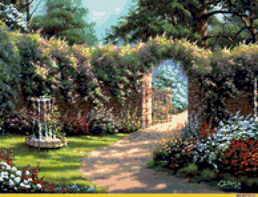 цветущий сад - гобелен - предпросмотр