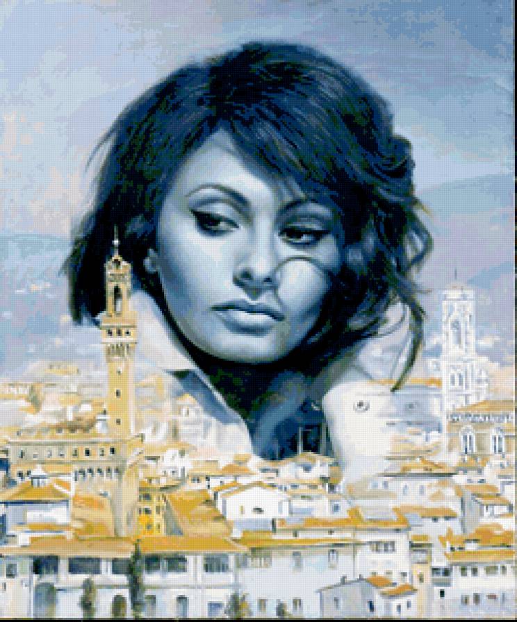 Софи Лорен - картина, живопись, сафронов, искусство - предпросмотр