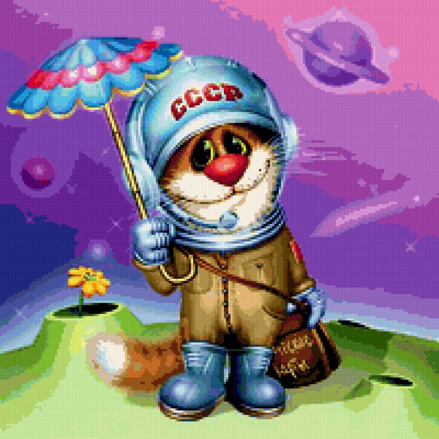 Кот-космонавт. - кот - предпросмотр