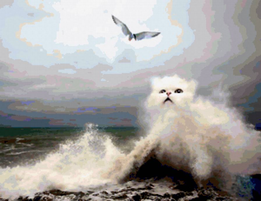 Кот из морской пены. - кот - предпросмотр