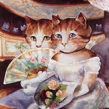 Схема вышивки «Барышни-кошки.»