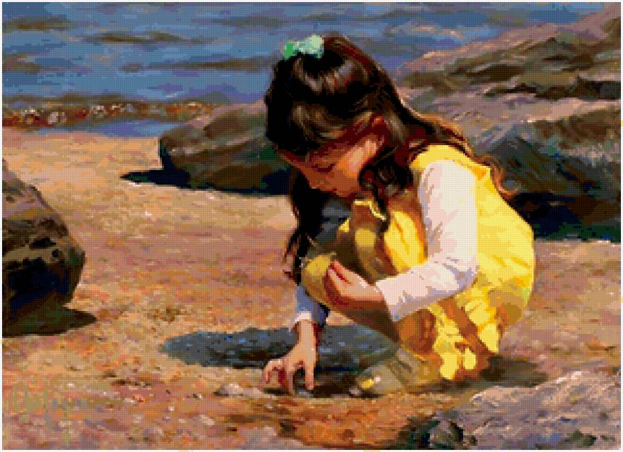 Девочка у моря. - дети - предпросмотр