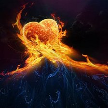 Схема вышивки «сердце в огне»