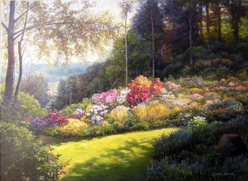 Поляна - лето, цветы, пейзаж - оригинал